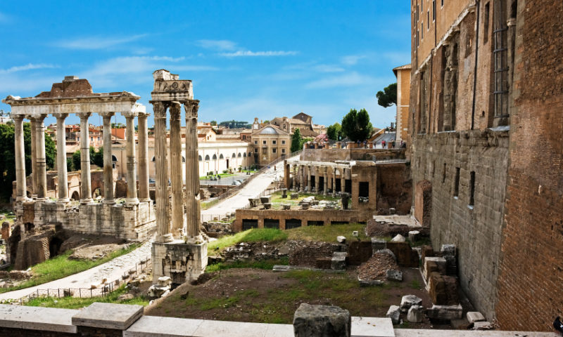 The ruins of the Roman forum. Italy